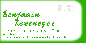 benjamin kemenczei business card